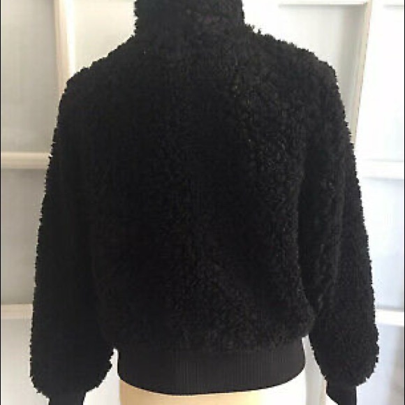 NWT Zara Black Fleece Sherpa Bomber High Collar SZ SMALL - Picture 13 of 13